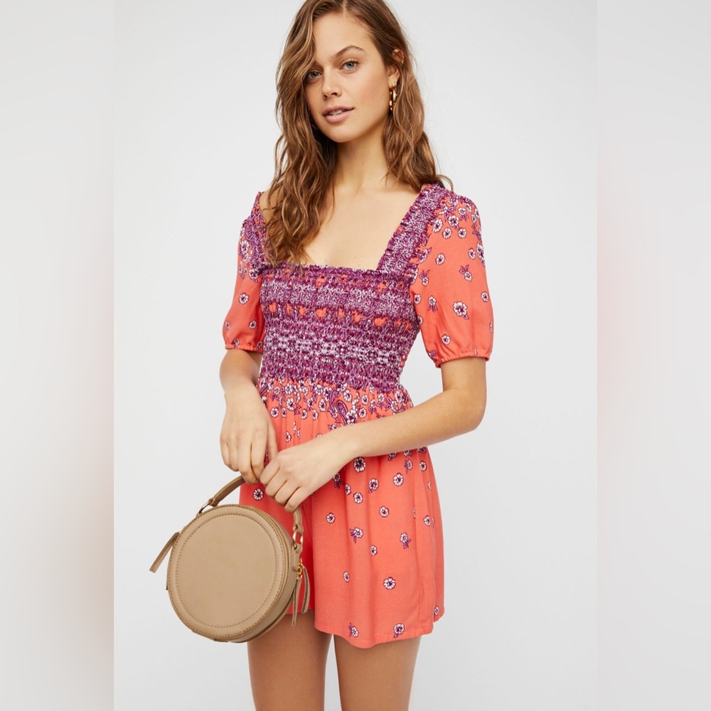 NWOT FREE PEOPLE JANE PRINTED ROMPER Rt $108